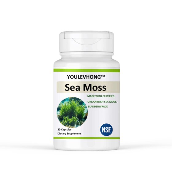 YOULEVHONG 500mg Sea Moss Capsules (60 Veggie Capsules) Organic Sea Moss for Immune System, Digestive Health and Skin Support
