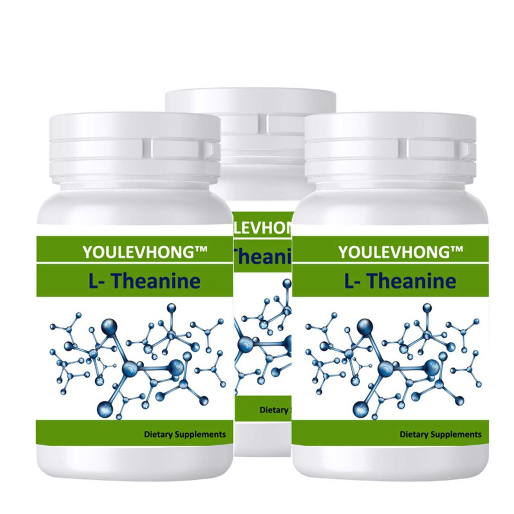 YOULEVHONG L Theanine Supplement Kapsul Vegan L-Theanine Murni Untuk Menenangkan Suasana Hati Anda, Menghilangkan Stres & Dukungan Tidur