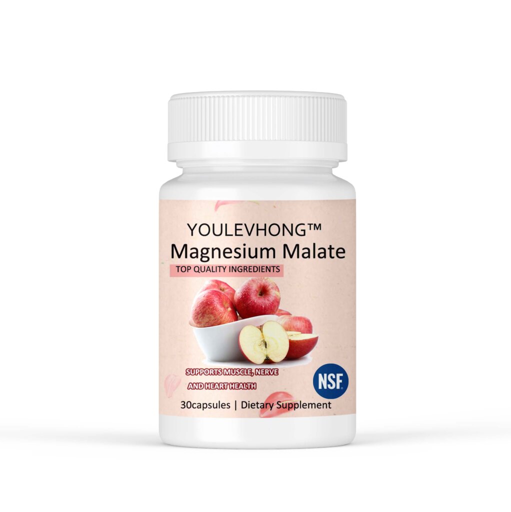 YOULEVHONG Magnesium Malate 500mg High Absorption Chelated Dietary Supplement for Energy Production, Muscle Comfort, Joint Support