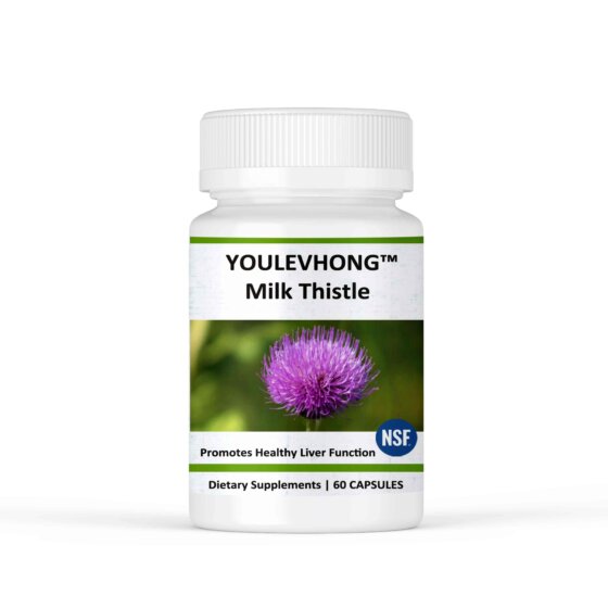 YOULEVHONG Milk Thistle Supplement 80% Silymarin - Liver Health & Detox - 60 Vegan Capsules