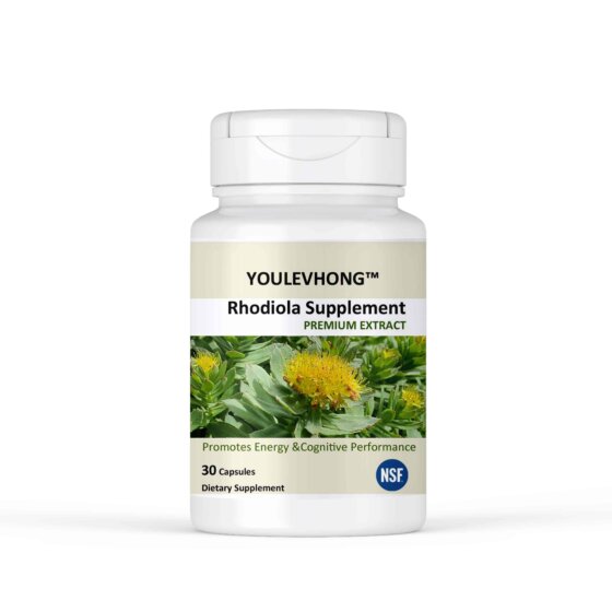 YOULEVHONG Rhodiola Rosea Extract 500mg – 60 Vegan Capsules for Stress Relief Energy & Mood Support