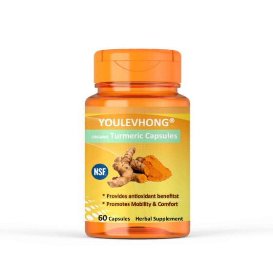 YOULEVHONG Turmeric Capsules 1200mg – Joint Comfort & Antioxidant, Inflammatory Support-60 Vegan Capsules